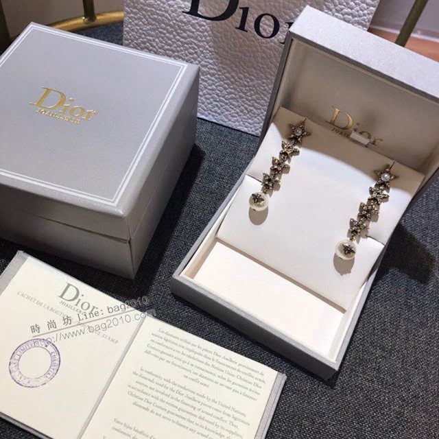 Dior飾品 迪奧經典熱銷款耳環 復古做舊金屬琉璃珍珠耳釘  zgd1415